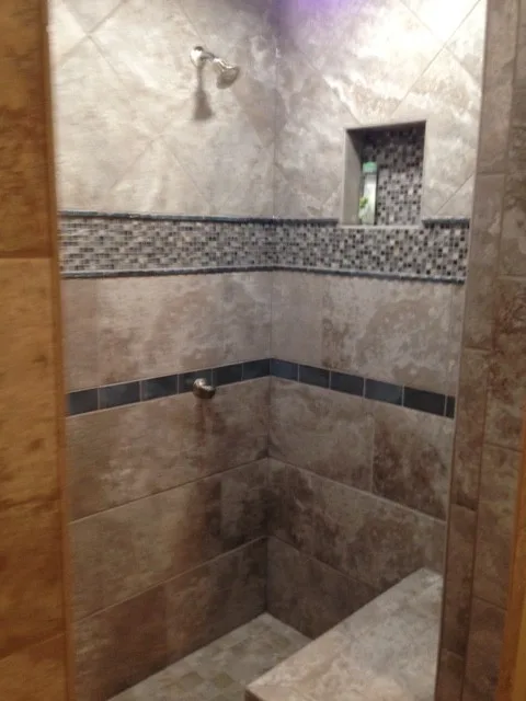 Custom Shower Tile Design by Hoppy Interiors Full Service Flooring - Photo 2