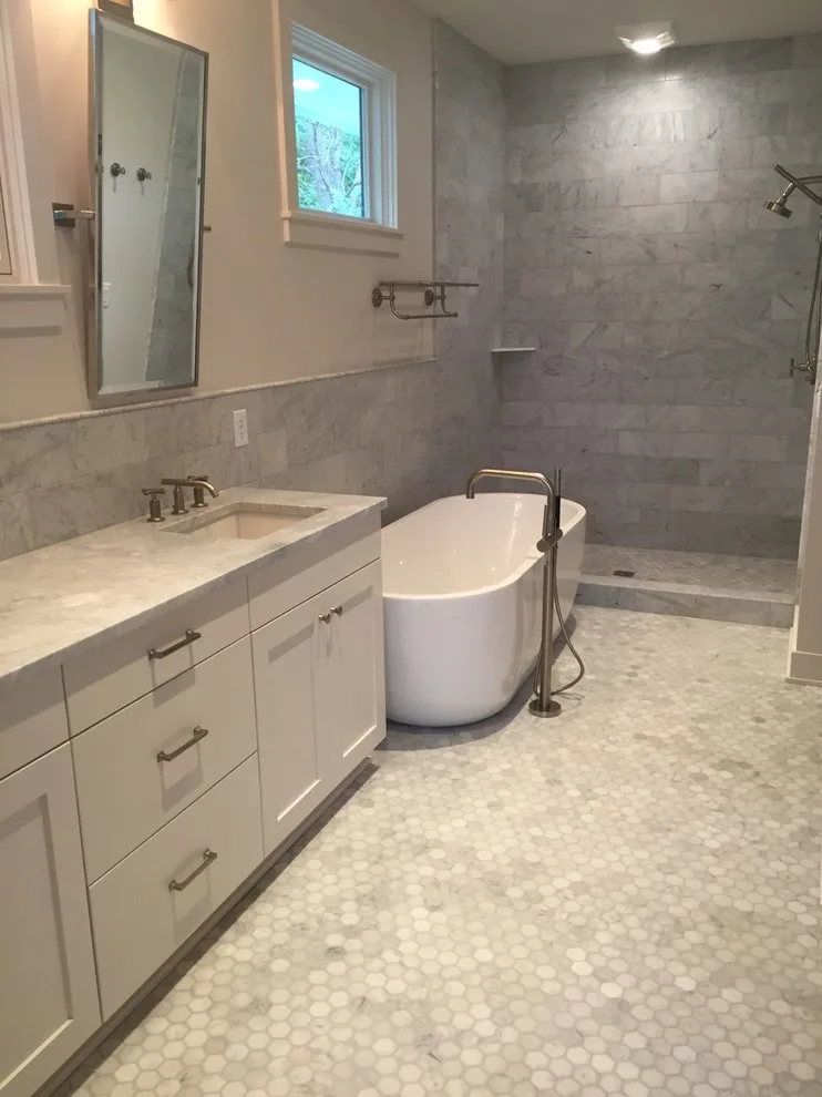 Bathroom Tile Installation in White by Merkel Tile - Photo 2