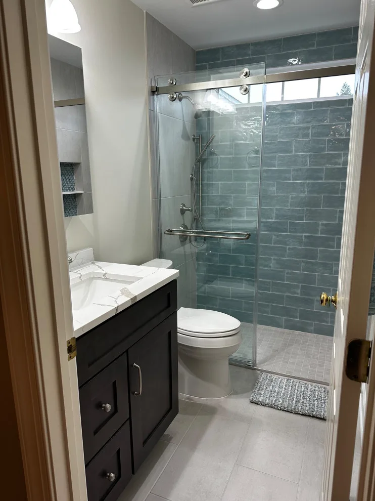 Fairfax Hall Bathroom Aquamarine Tiles by Fairfax Design Solutions - Photo 4