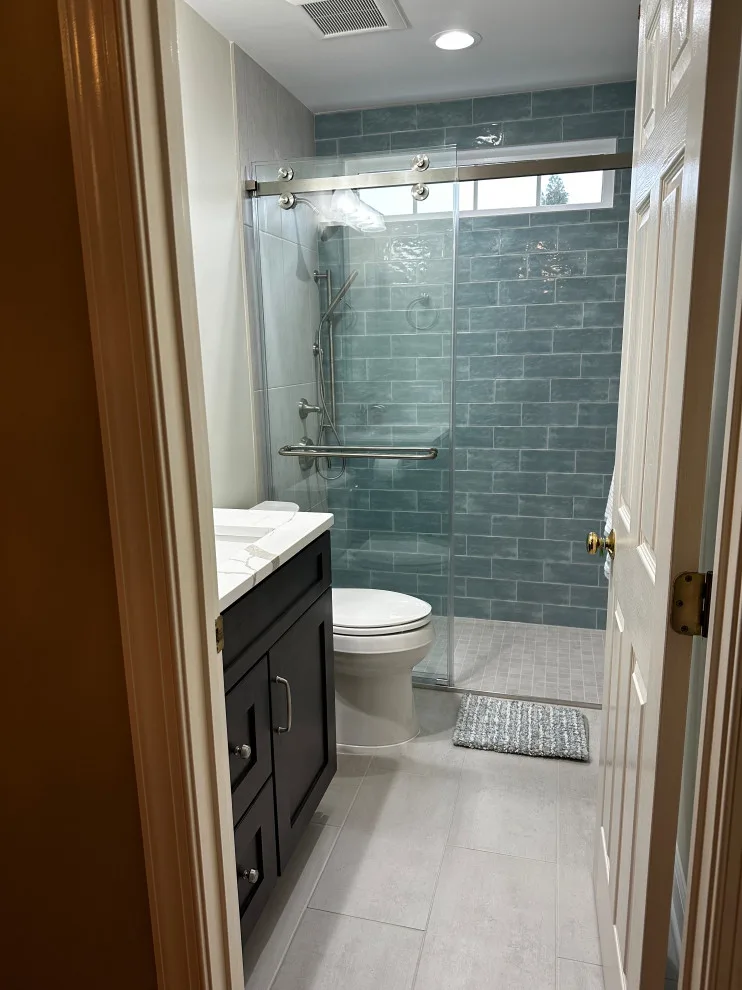Fairfax Hall Bathroom Aquamarine Tiles by Fairfax Design Solutions - Photo 5