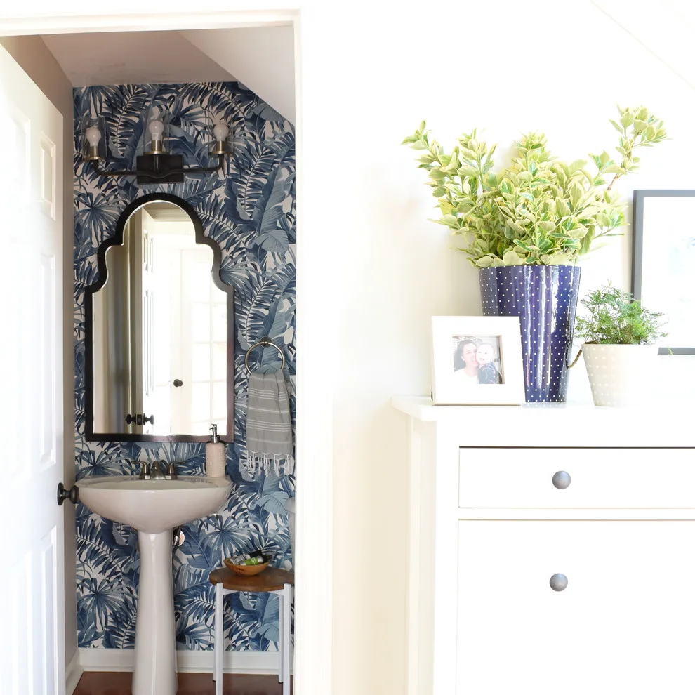 Contemporary Coastal Powder Room by T. Moore Home ReDesign - Photo 3