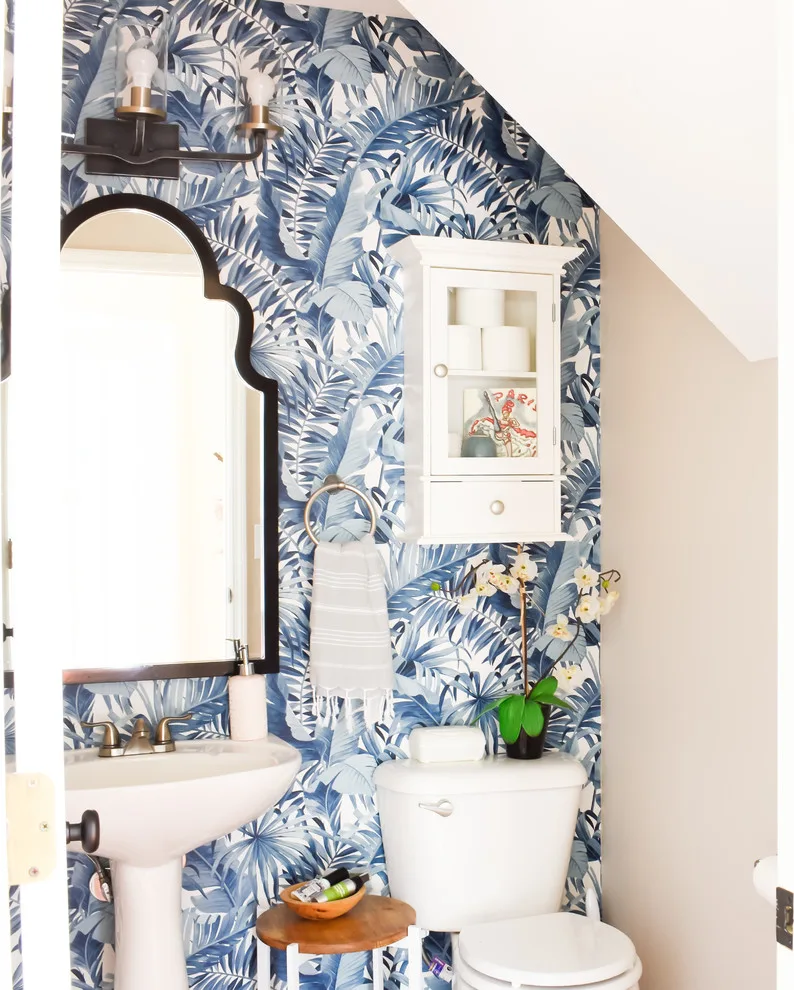Contemporary Coastal Powder Room by T. Moore Home ReDesign - Photo 2