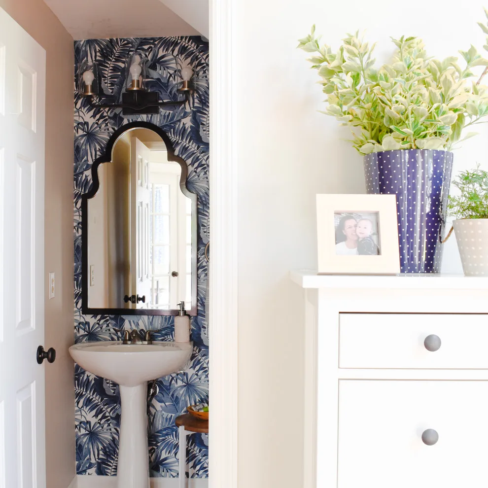 Contemporary Coastal Powder Room by T. Moore Home ReDesign - Photo 6
