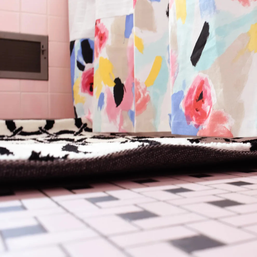 Retro Rose Tile Restroom by T. Moore Home ReDesign - Photo 11