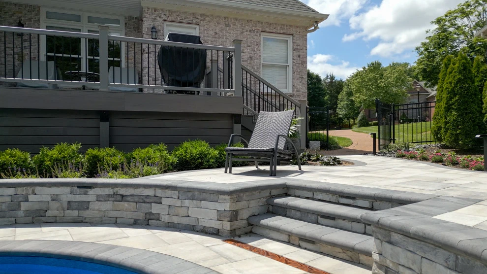 Pool Oasis with Hardscaping Features | Nashville, TN by Gardens Of Babylon Landscapes - Photo 12