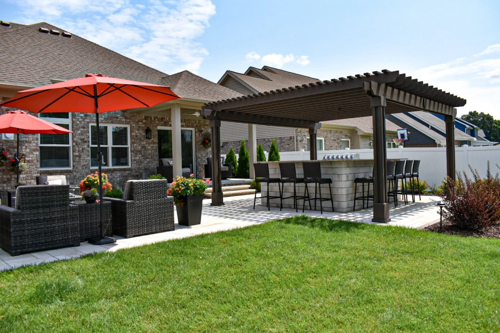 Outdoor U-Cara Kitchen, Seating Area + Pergola by GLC Lawn & Landscaping LLC - Photo 6