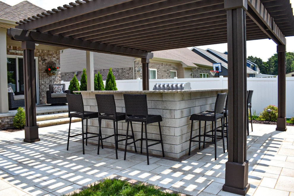 Outdoor U-Cara Kitchen, Seating Area + Pergola by GLC Lawn & Landscaping LLC - Photo 11