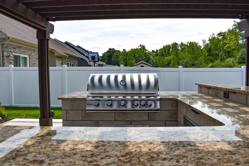 Outdoor U-Cara Kitchen, Seating Area + Pergola by GLC Lawn & Landscaping LLC - Photo 8