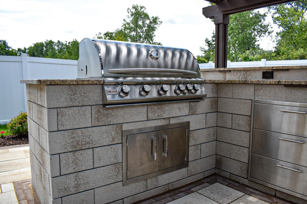 Outdoor U-Cara Kitchen, Seating Area + Pergola by GLC Lawn & Landscaping LLC - Photo 10