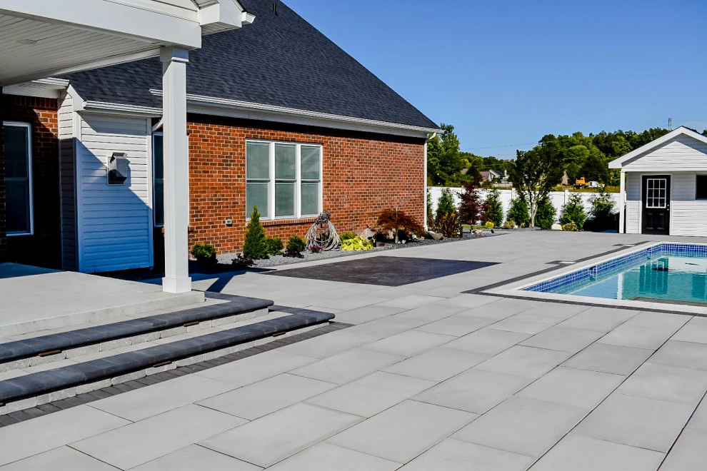 Paver Pool Patio + Fire Pit with Seating Wall by GLC Lawn & Landscaping LLC - Photo 6