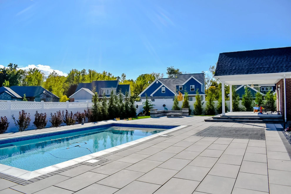 Paver Pool Patio + Fire Pit with Seating Wall by GLC Lawn & Landscaping LLC - Photo 3