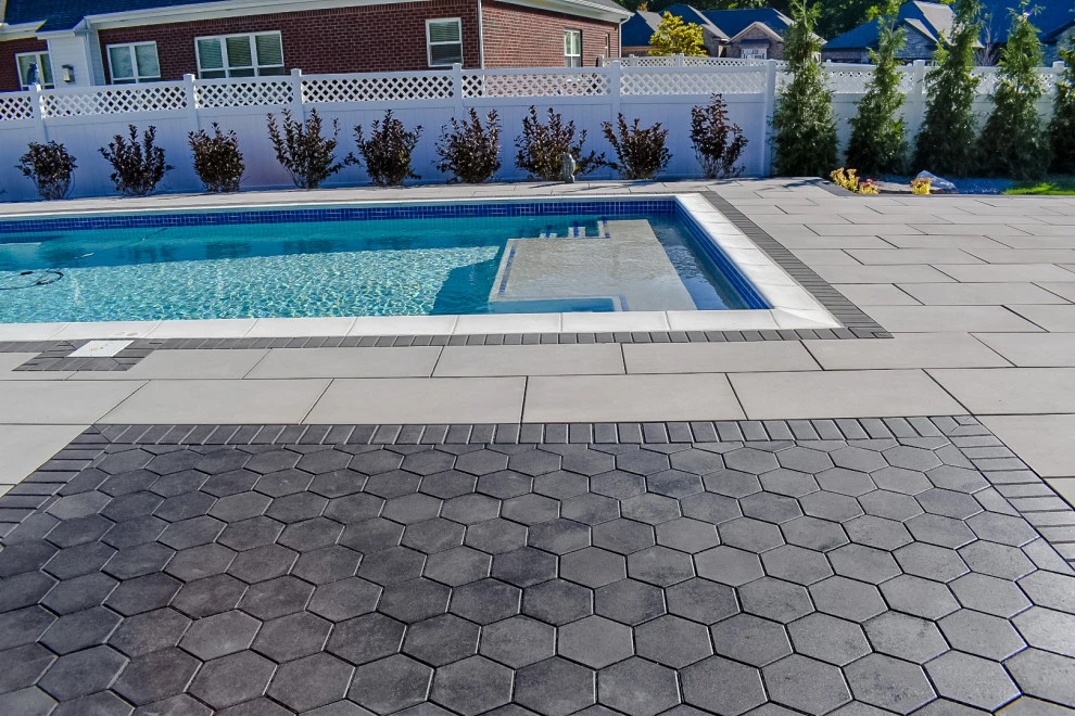 Paver Pool Patio + Fire Pit with Seating Wall by GLC Lawn & Landscaping LLC - Photo 11