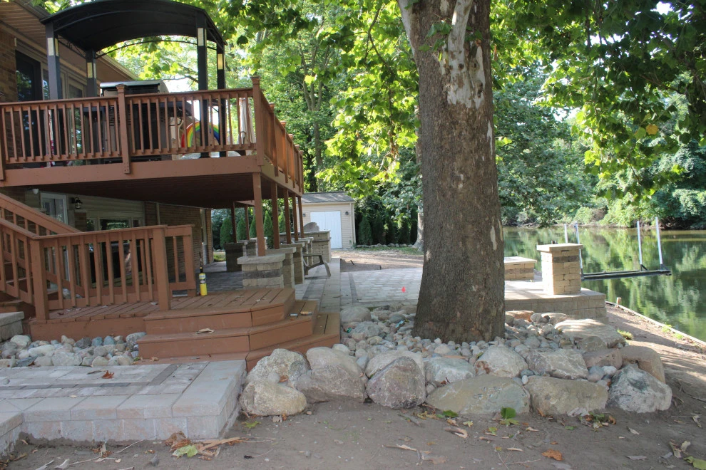 Paver Patio featuring built in grill by GLC Lawn & Landscaping LLC - Photo 5