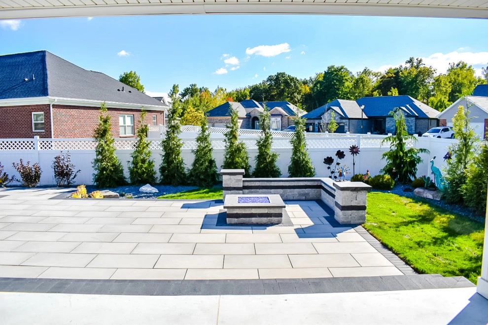 Paver Pool Patio + Fire Pit with Seating Wall by GLC Lawn & Landscaping LLC - Photo 10