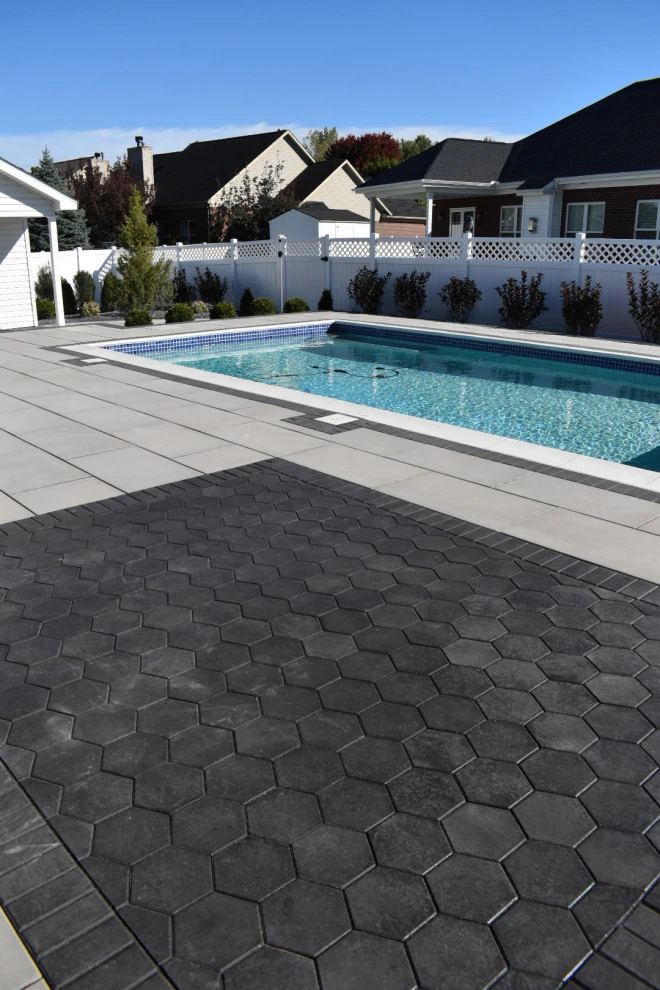 Paver Pool Patio + Fire Pit with Seating Wall by GLC Lawn & Landscaping LLC - Photo 4
