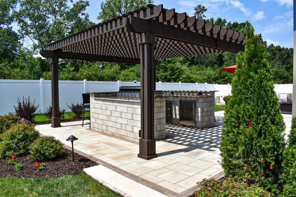 Outdoor U-Cara Kitchen, Seating Area + Pergola by GLC Lawn & Landscaping LLC - Photo 9