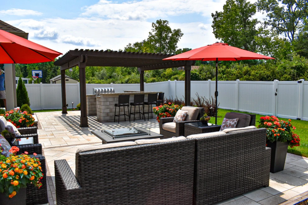 Outdoor U-Cara Kitchen, Seating Area + Pergola by GLC Lawn & Landscaping LLC - Photo 3