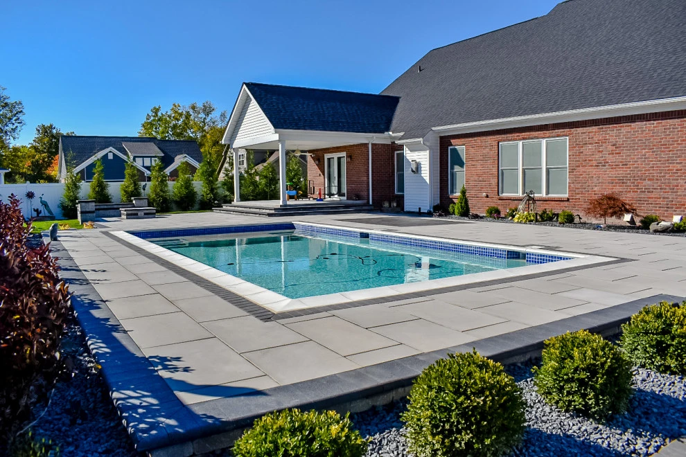 Paver Pool Patio + Fire Pit with Seating Wall by GLC Lawn & Landscaping LLC - Photo 12