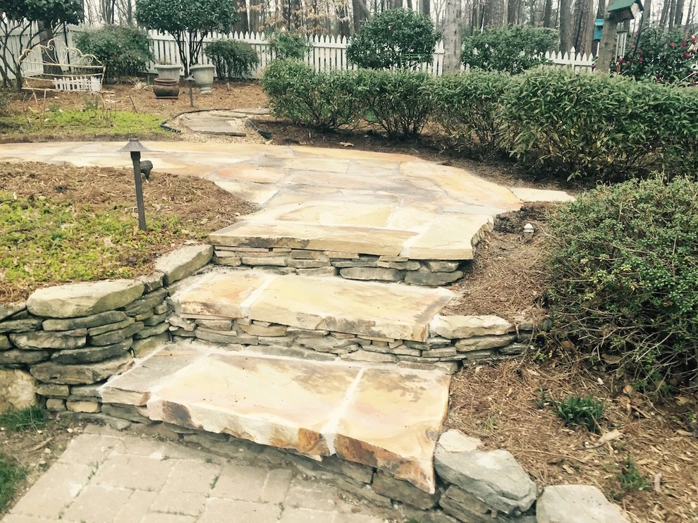Raleigh Stone Walkway, Wall, & Patio by DesignScapes Of North Carolina, Ltd. - Photo 3