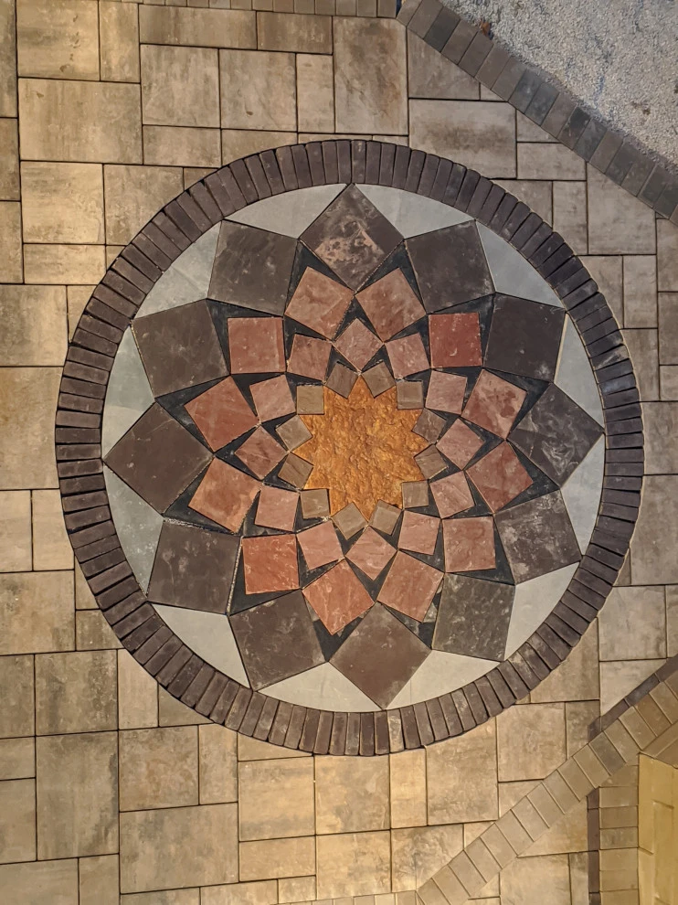 Large Geometric Mosaic Woodland Retreat by Eco Harmony Landscape & Design, LLC. - Photo 34