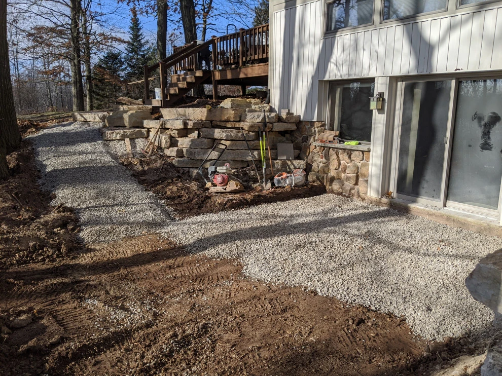 Large Geometric Mosaic Woodland Retreat by Eco Harmony Landscape & Design, LLC. - Photo 21