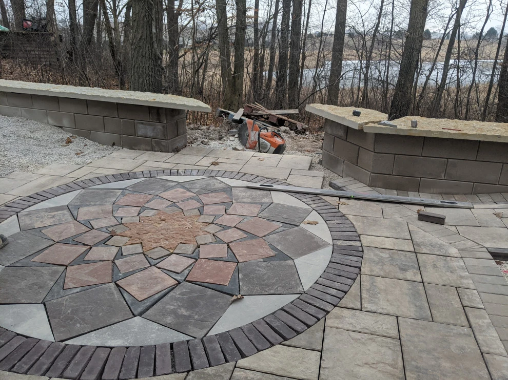 Large Geometric Mosaic Woodland Retreat by Eco Harmony Landscape & Design, LLC. - Photo 14