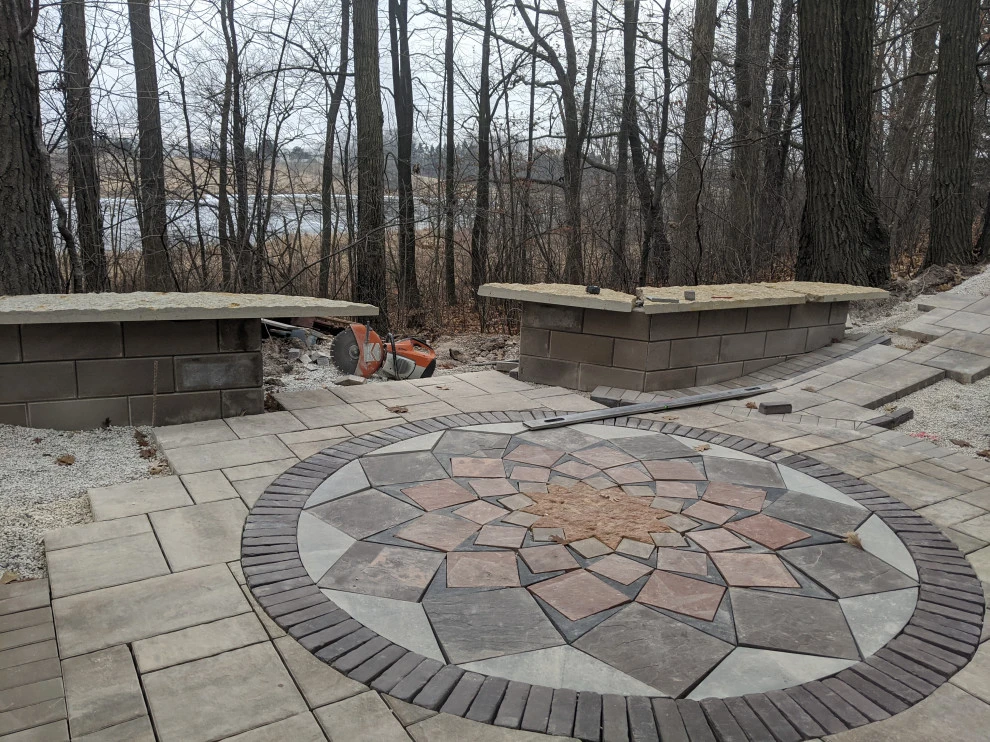 Large Geometric Mosaic Woodland Retreat by Eco Harmony Landscape & Design, LLC. - Photo 37
