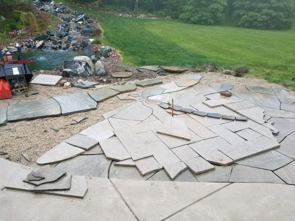 Existing Patio Transformation, Large Mosaic Dragonfly by Eco Harmony Landscape & Design, LLC. - Photo 10