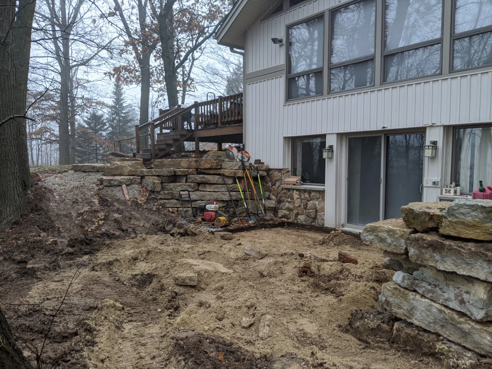 Large Geometric Mosaic Woodland Retreat by Eco Harmony Landscape & Design, LLC. - Photo 5