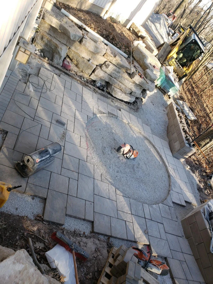Large Geometric Mosaic Woodland Retreat by Eco Harmony Landscape & Design, LLC. - Photo 2