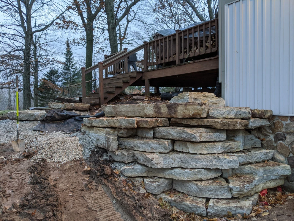 Large Geometric Mosaic Woodland Retreat by Eco Harmony Landscape & Design, LLC. - Photo 13