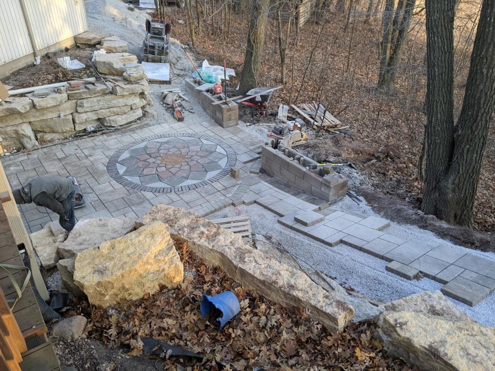 Large Geometric Mosaic Woodland Retreat by Eco Harmony Landscape & Design, LLC. - Photo 6