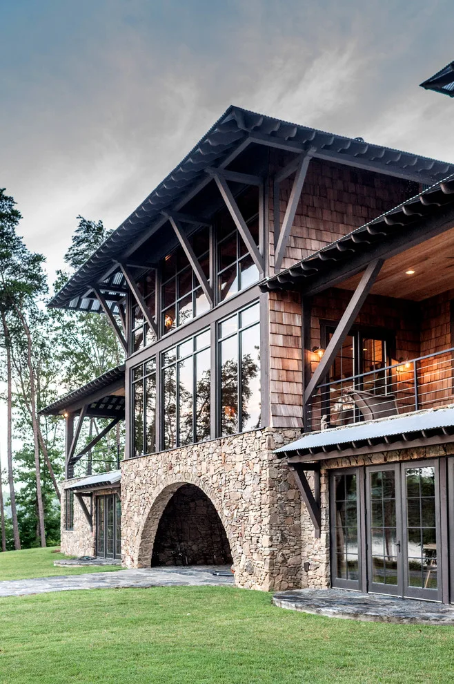 Contemporary Rustic Lakeside Retreat by Christopher Architecture & Interiors - Photo 9