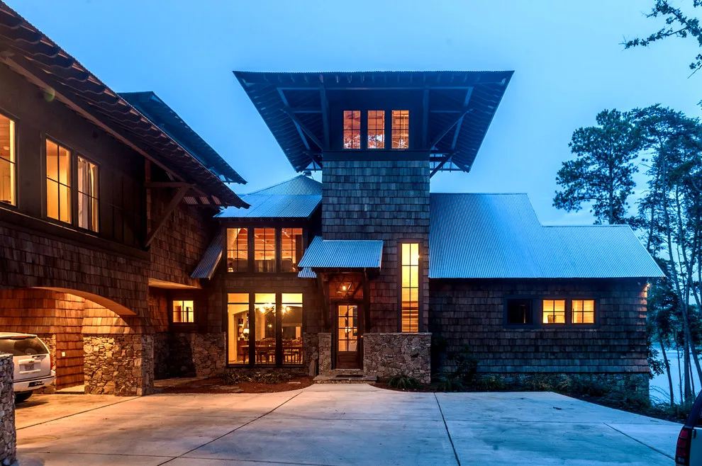 Contemporary Rustic Lakeside Retreat by Christopher Architecture & Interiors - Photo 3