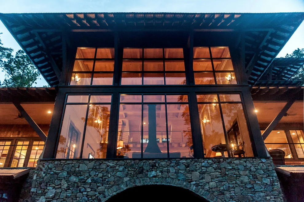 Contemporary Rustic Lakeside Retreat by Christopher Architecture & Interiors - Photo 2