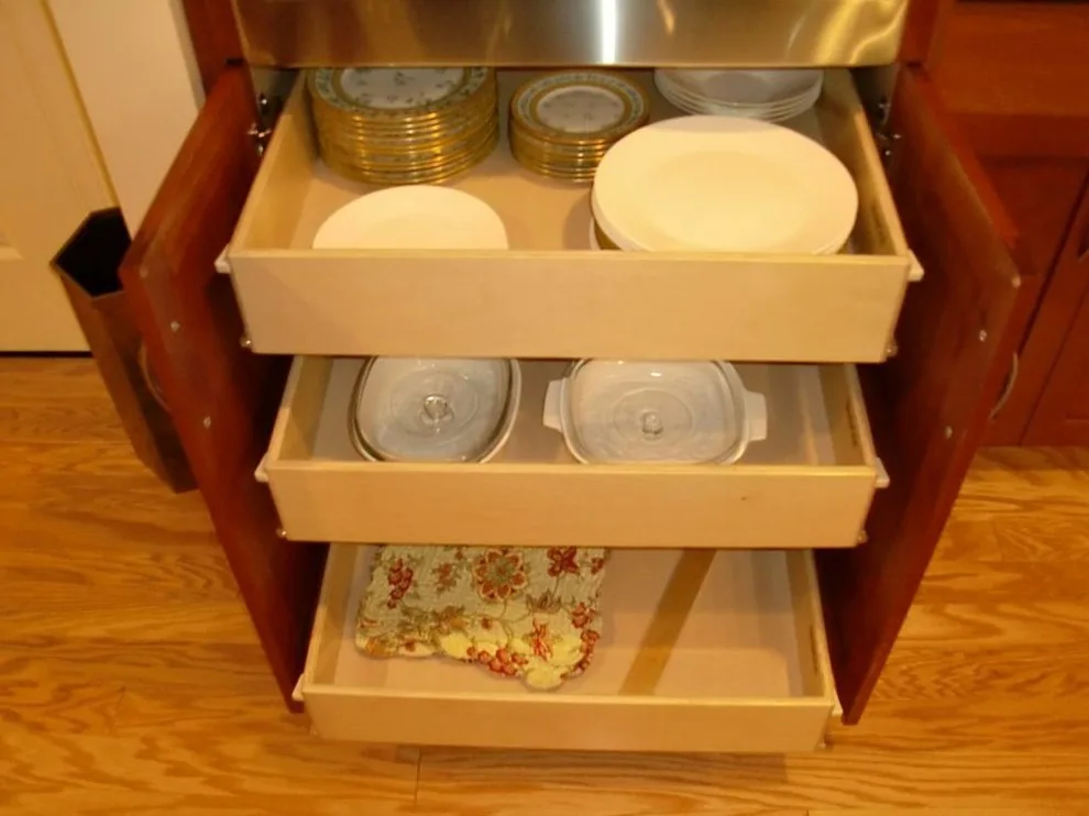 Triple Pull-Out Shelves in a Cabinet by ShelfGenie Of Columbus - Photo 8