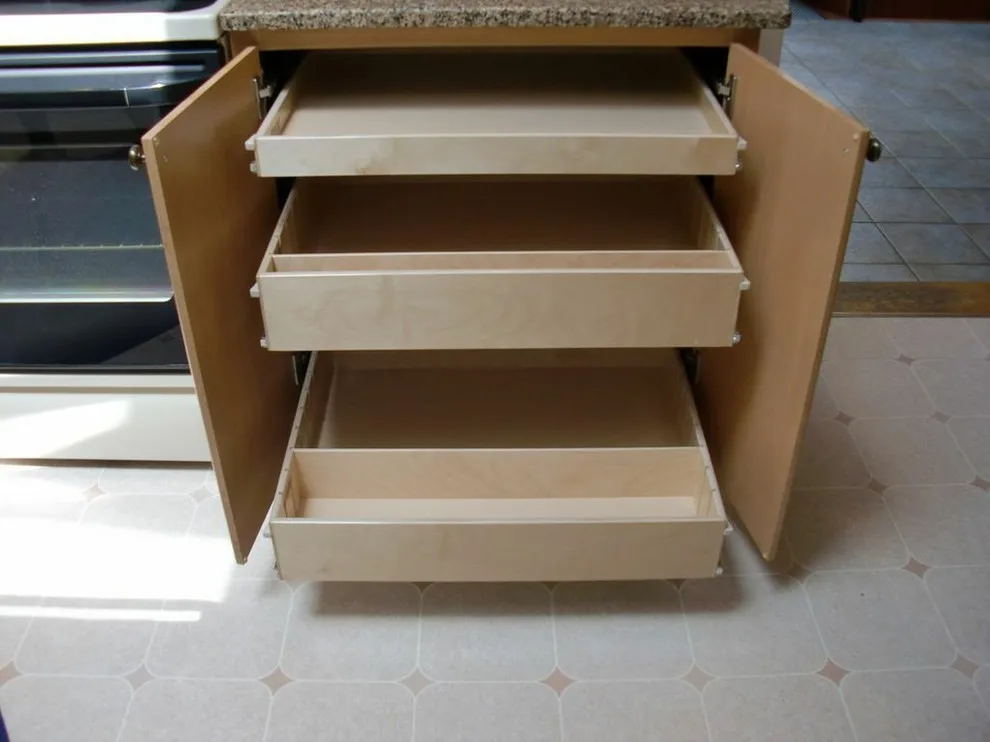 Triple Pull-Out Shelves in a Cabinet by ShelfGenie Of Columbus - Photo 2