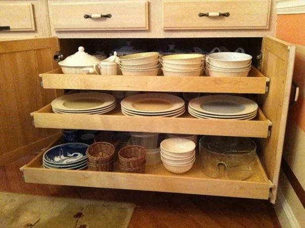 Triple Pull-Out Shelves in a Cabinet by ShelfGenie Of Columbus - Photo 15