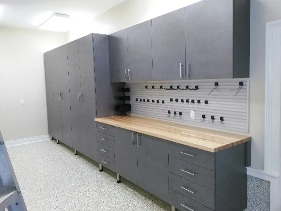 Omni Track Workbench Garage Project with Pewter Cabinets by The Tailored Closet And PremierGarage - Photo 2