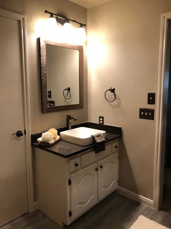 Radiant Barn Door Bathroom Renovation by Lace Designs - Photo 6