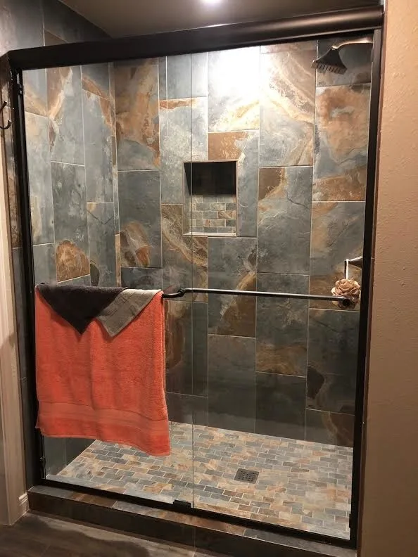 Radiant Barn Door Bathroom Renovation by Lace Designs - Photo 4