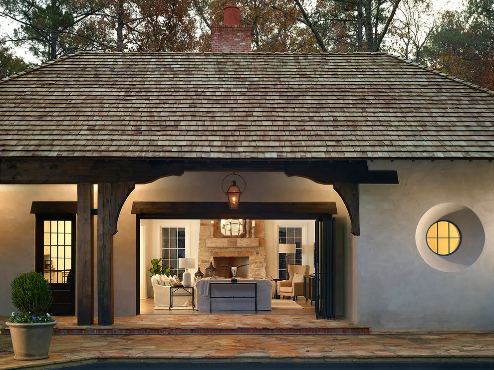 Pool House with Cabin Inspiration by Christopher Architecture & Interiors - Photo 3