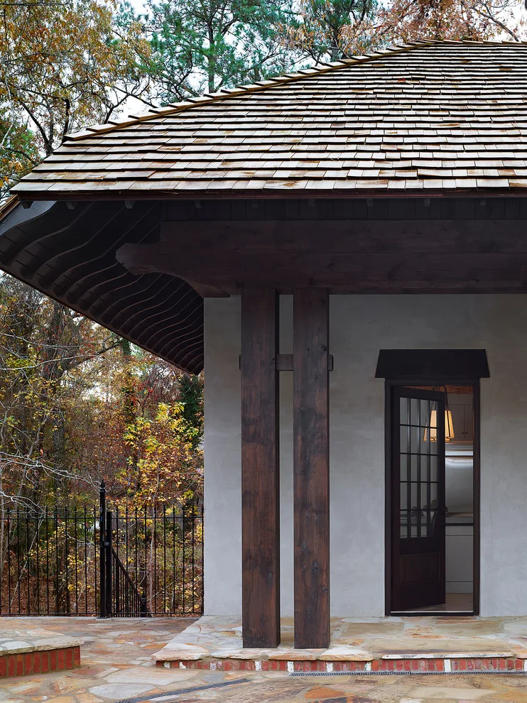 Pool House with Cabin Inspiration by Christopher Architecture & Interiors - Photo 4