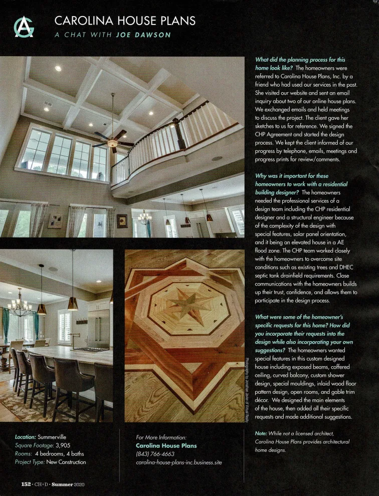 Charleston Home and Design Magazine Feature by Carolina House Plans INC - Photo 3