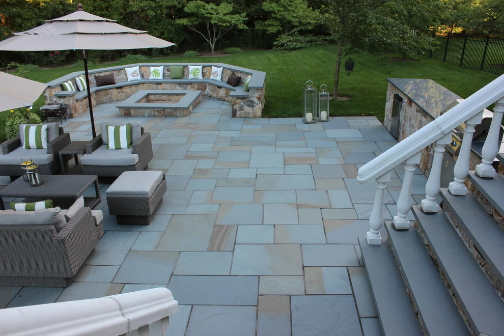Custom Fire-Pit with Bluestone Patio & Paver Driveway by Pennella's Landscape Designs, LLC - Photo 12