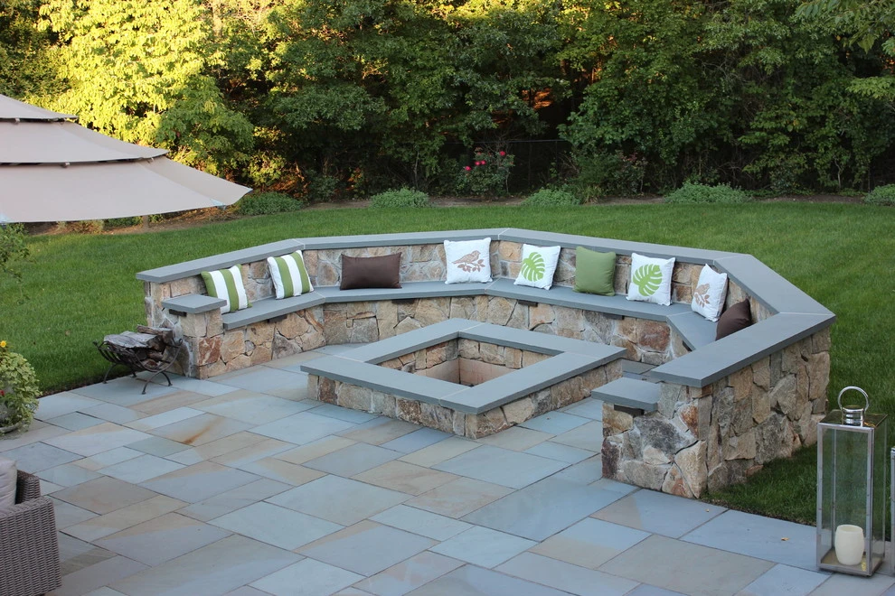 Custom Fire-Pit with Bluestone Patio & Paver Driveway by Pennella's Landscape Designs, LLC - Photo 15