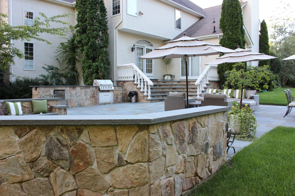 Custom Fire-Pit with Bluestone Patio & Paver Driveway by Pennella's Landscape Designs, LLC - Photo 14