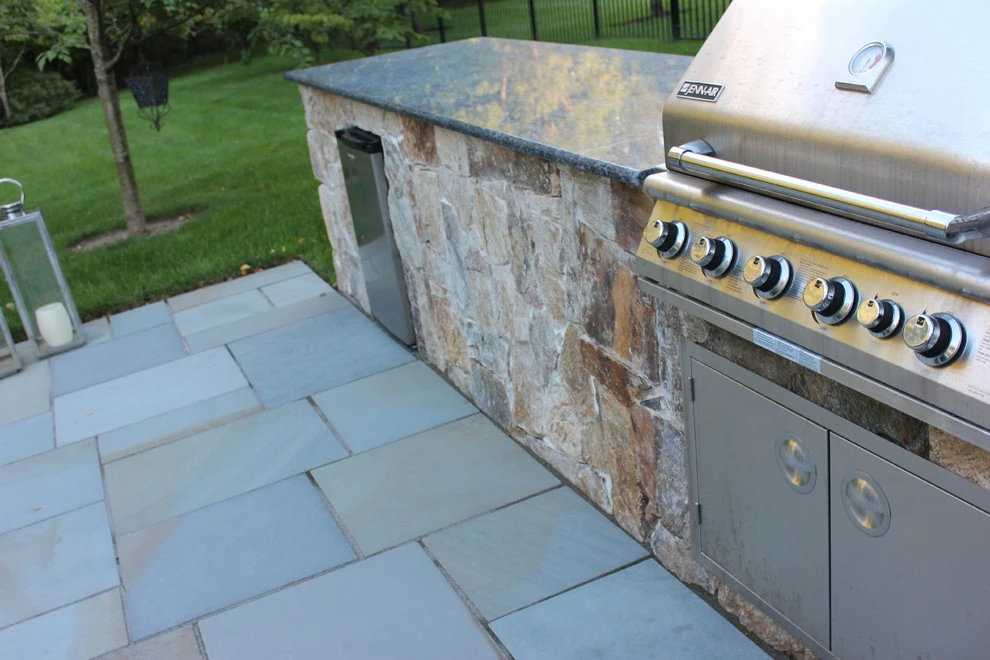 Custom Fire-Pit with Bluestone Patio & Paver Driveway by Pennella's Landscape Designs, LLC - Photo 3