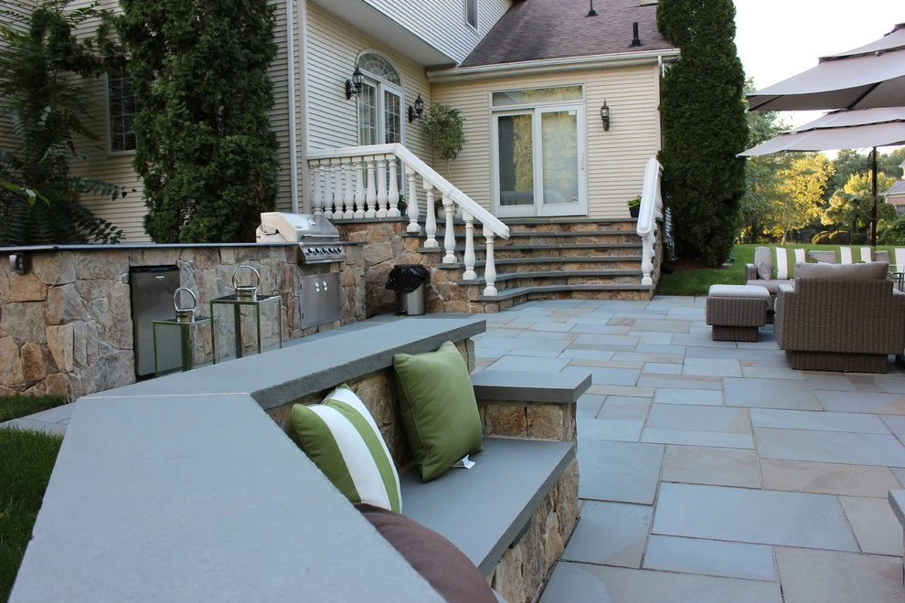 Custom Fire-Pit with Bluestone Patio & Paver Driveway by Pennella's Landscape Designs, LLC - Photo 7