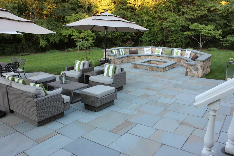 Custom Fire-Pit with Bluestone Patio & Paver Driveway by Pennella's Landscape Designs, LLC - Photo 5